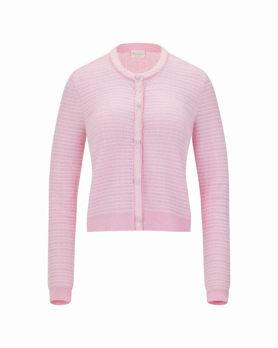 Taped Neckline Twinkle Glitter cardigan - Pink