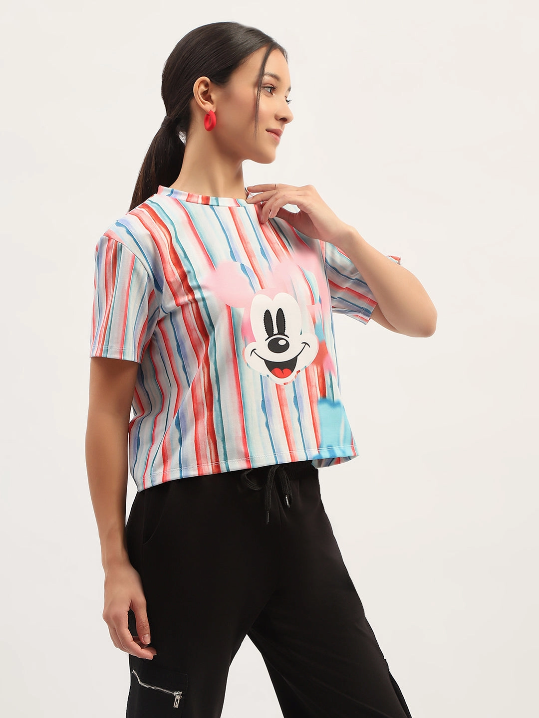 Modern Trend Look Bold Style Madame Disney Printed White T-Shirt