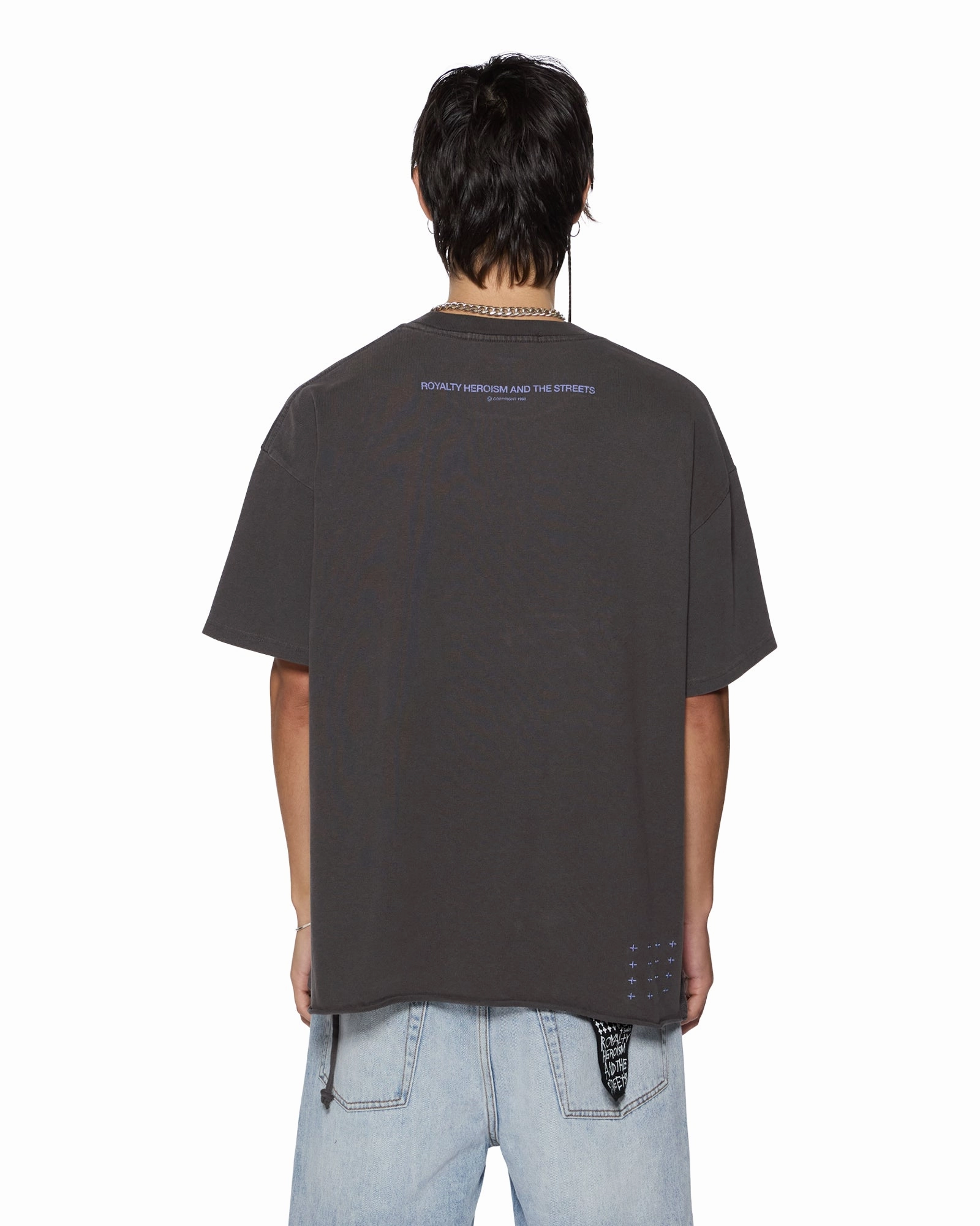 Lightweight Material mix and match KINGDOM EKCESS SS TEE FADED BLACK