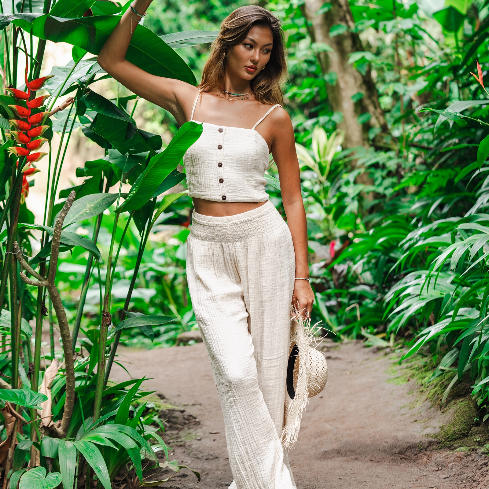 Active Design DurablePolyester Mystery Wide Leg Cotton Pants