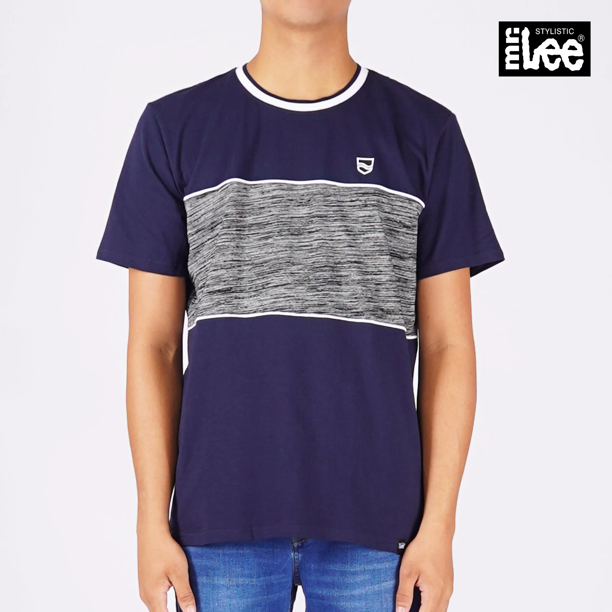 Stylistic Mr. Lee Men's Basic Tees Semi body Fit 120849 (Navy)