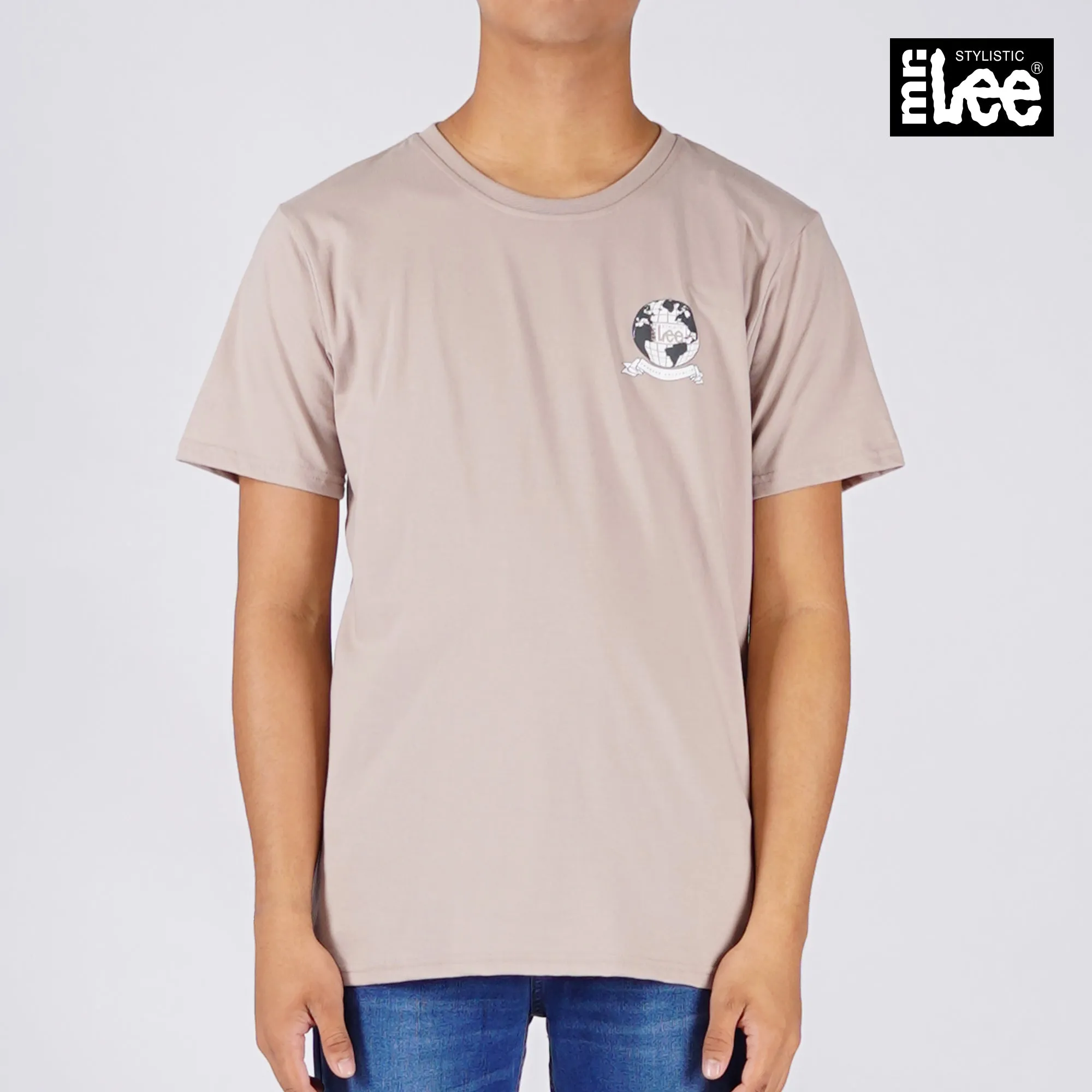 Stylistic Mr. Lee Men's Basic Tees with Back Print Semi body Fit 170165-U (Sphinx)