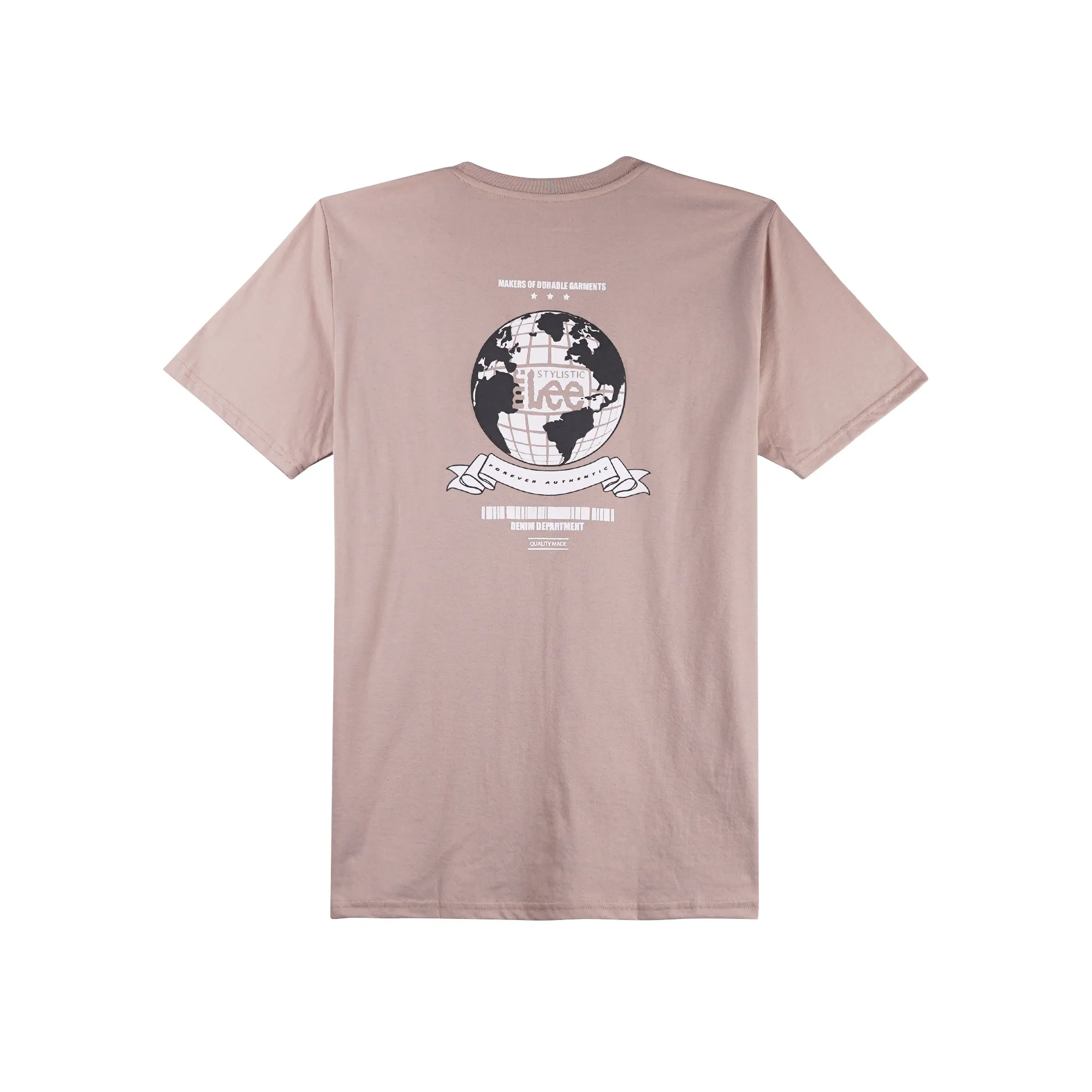 Stylistic Mr. Lee Men's Basic Tees with Back Print Semi body Fit 170165-U (Sphinx)