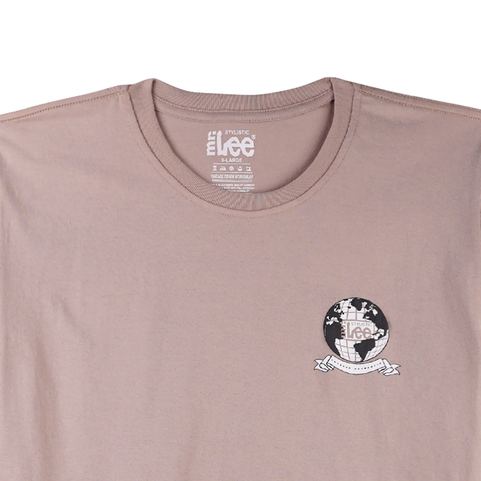 Stylistic Mr. Lee Men's Basic Tees with Back Print Semi body Fit 170165-U (Sphinx)