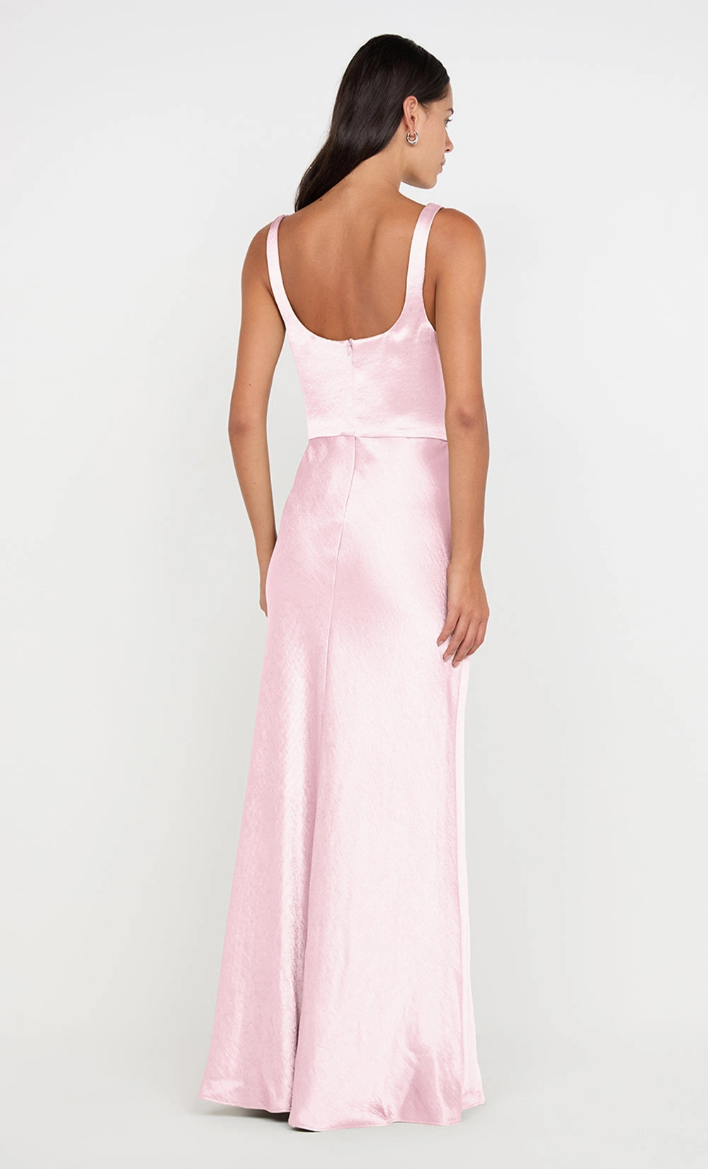Linen Vibe AUSTEN COWL NECK MAXI DRESS - POWDER PINK