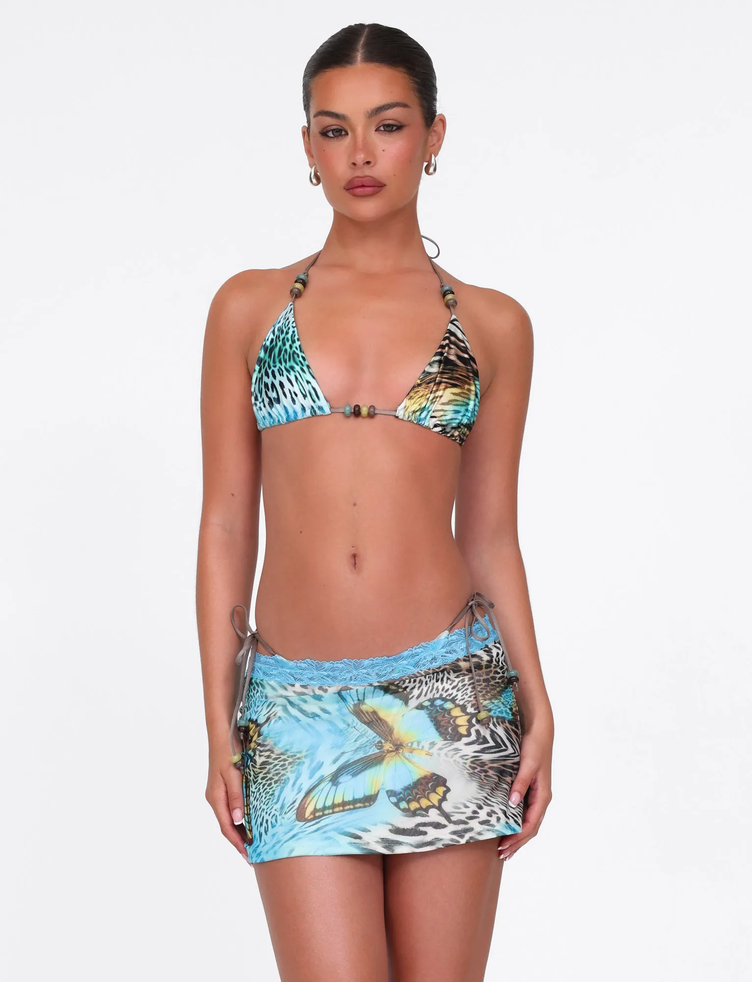 FINLEA MINI SKIRT - MULTI : ANIMAL : BUTTERFLY ANIMAL Recycled Polyester