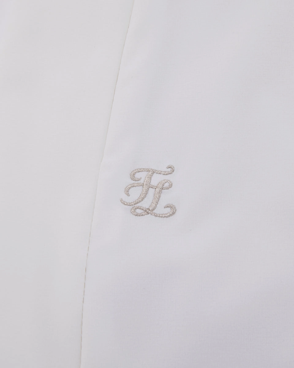 Back band H-line skirt - White Pull On Style Quick Wear