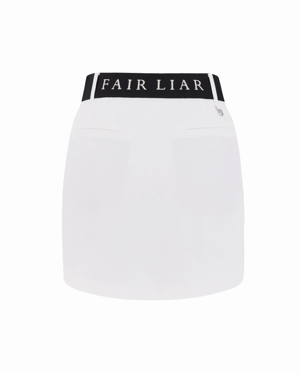Back band H-line skirt - White Silicone Grip Trim Photoshoot Ready