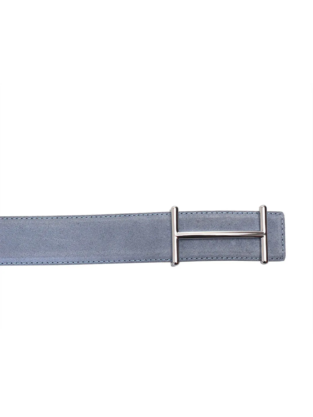 Suede Sky Blue Leather Belts