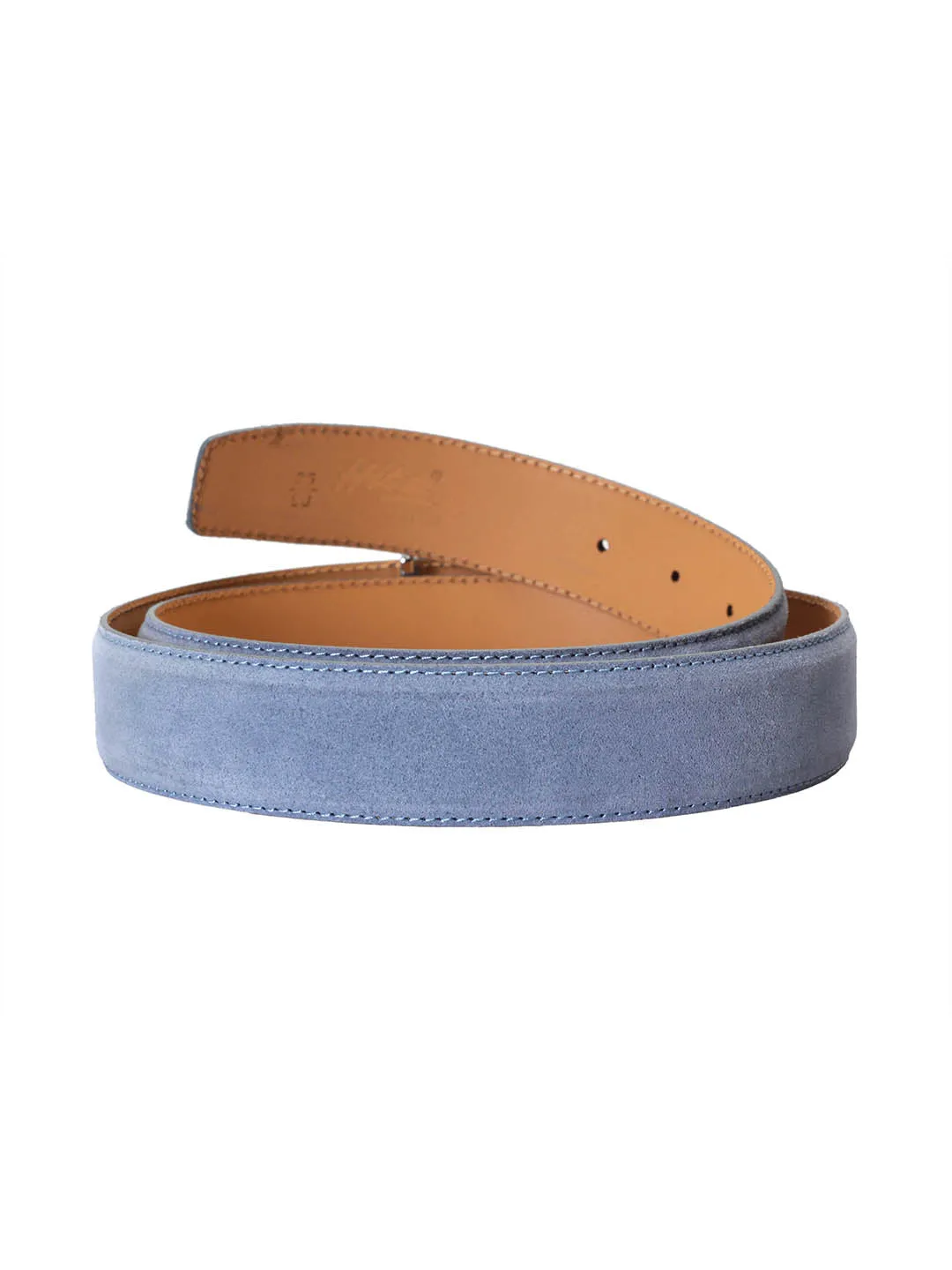 Suede Sky Blue Leather Belts