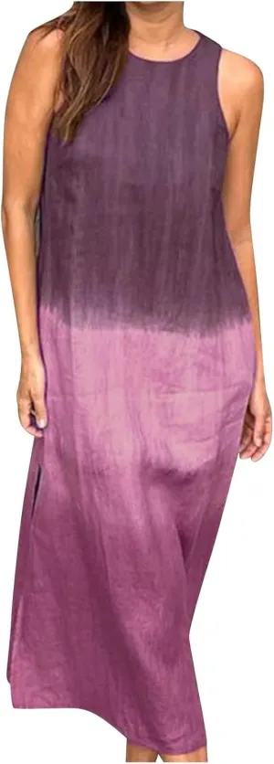 Summer Beach Dress Strapless Long Dress for Women Long Summer Dress Shift Maxi Dress Flowy Loose Vacation Dresses
