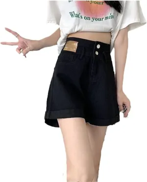 Summer Blue Denim Shorts for Women High Waisted All-Match Casual Loose Short