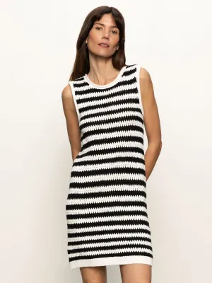 Summer Shell Dress Chalk Black Stripe Pure Aesthetic Chic Layered Wear