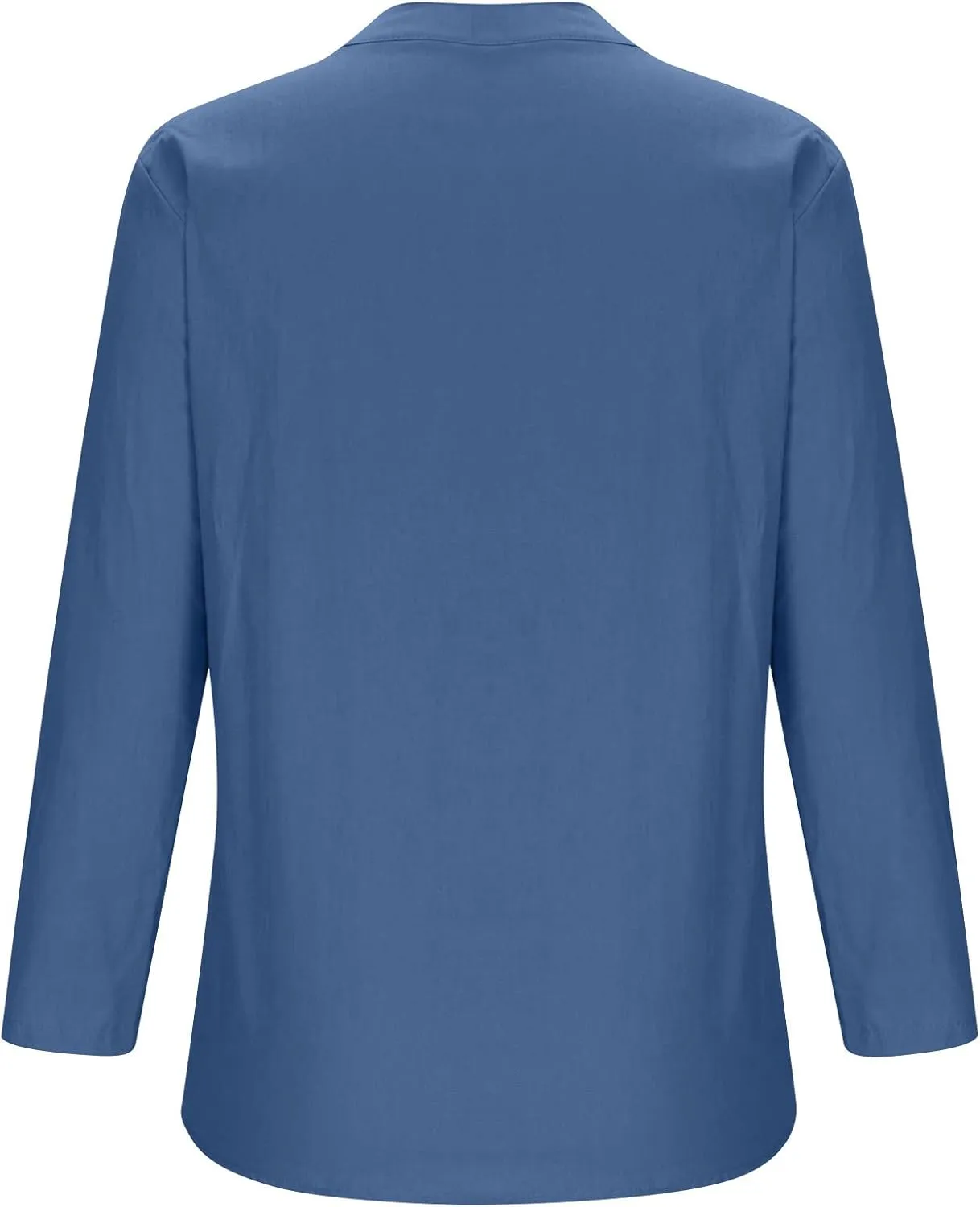 Summer Tops for Women Plus Size 3/4 Length Sleeve Cotton Linen Shirts V Neck Button Down Tees 2025 Trendy Outfits
