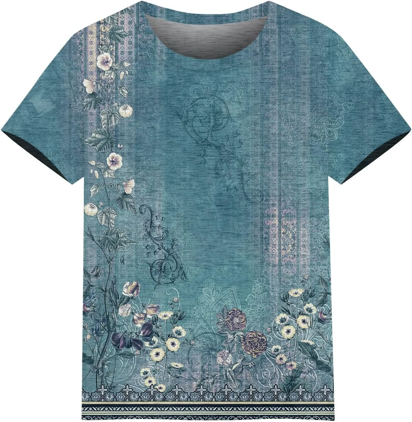 Summer Tops for Women Short Sleeve Printed Basic Tees Crew Neck Casual 2025 Tshirts Fashion Loose Fit Tops