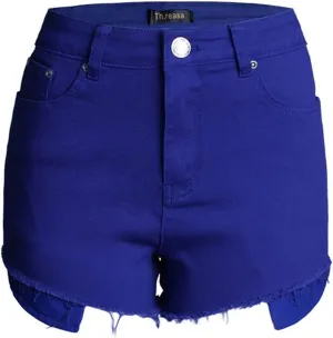 Summer Women's High Waisted Jeans Shorts, Slim Fit High Waisted Jean Shorts, Lightweight Casual Trendy Womens Denim Shorts (Color : Blue, Size : Large)