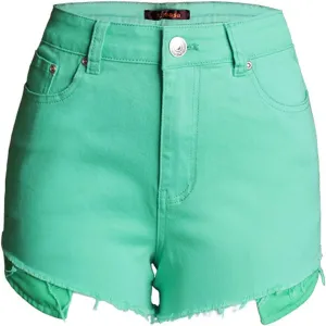 Summer Women's High Waisted Jeans Shorts, Slim Fit High Waisted Jean Shorts, Lightweight Casual Trendy Womens Denim Shorts (Color : Green, Size : Small)