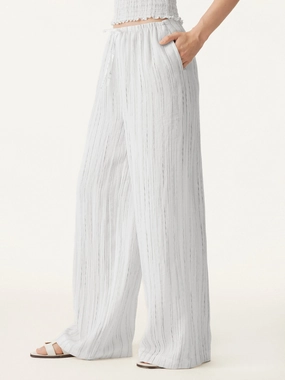 Summer Classic Striped Wide Leg Pants with Pockets SecureZipperClosures Light and Cozy