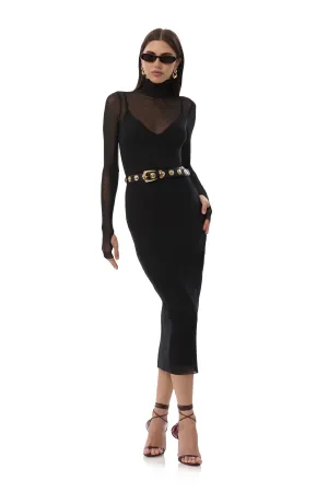 Sophisticated Waistband Fit Clean Edge Shailene Dress - Noir