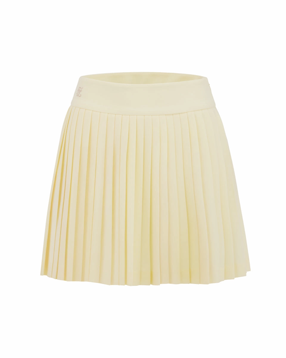 Pique pleated skirt - Yellow Minimal Design