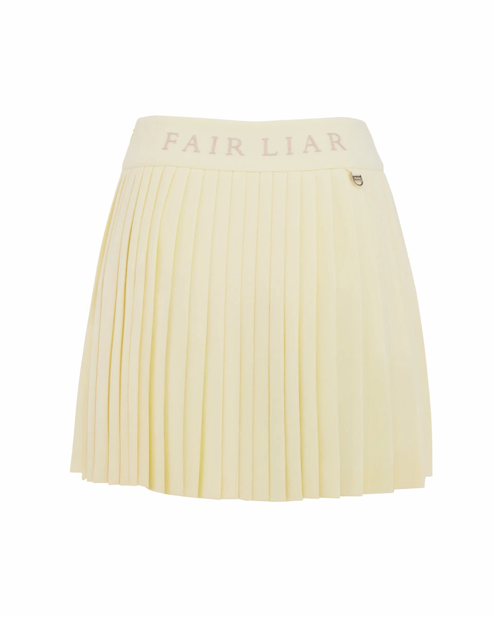 Laidback Style Pique pleated skirt - Yellow