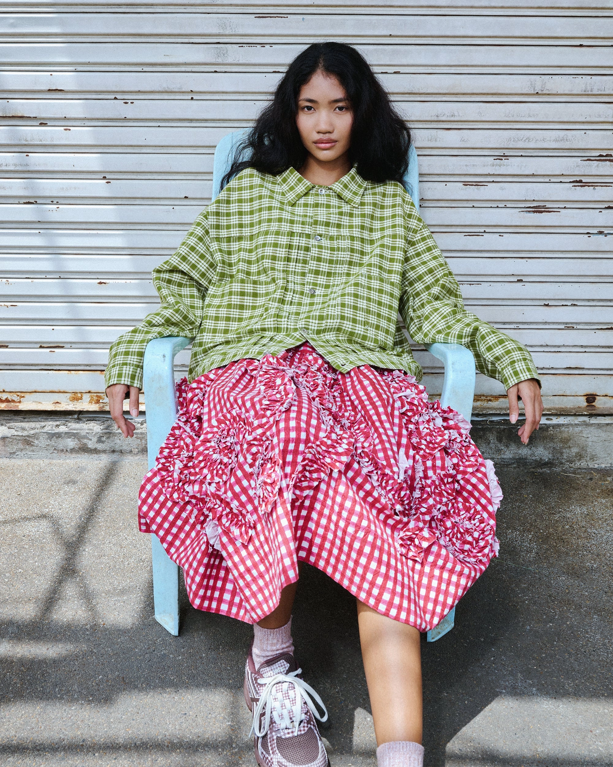 Party Look Couple Look Earthy Sundae Jacket - Moss Check Handloom