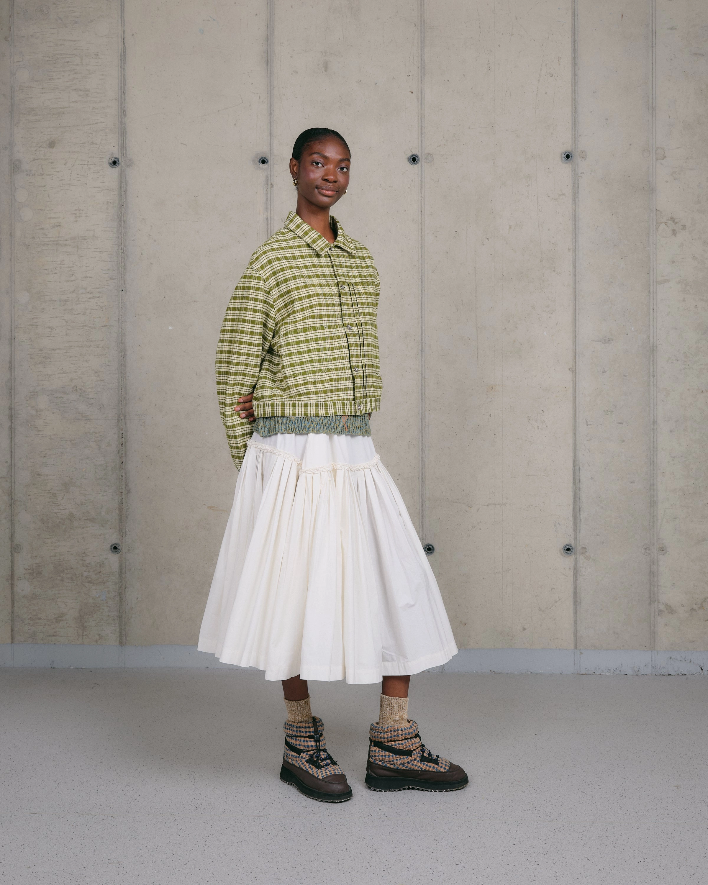 Sundae Jacket - Moss Check Handloom Weekend Style Casual Parent Style Weekend Warrior Earthy