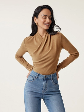 Surplice Long Sleeve Top SheerLayering Quick Dry Performance