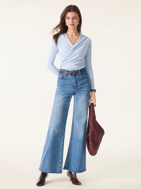Surplice Ruched Pullover Hoodie Layered Look