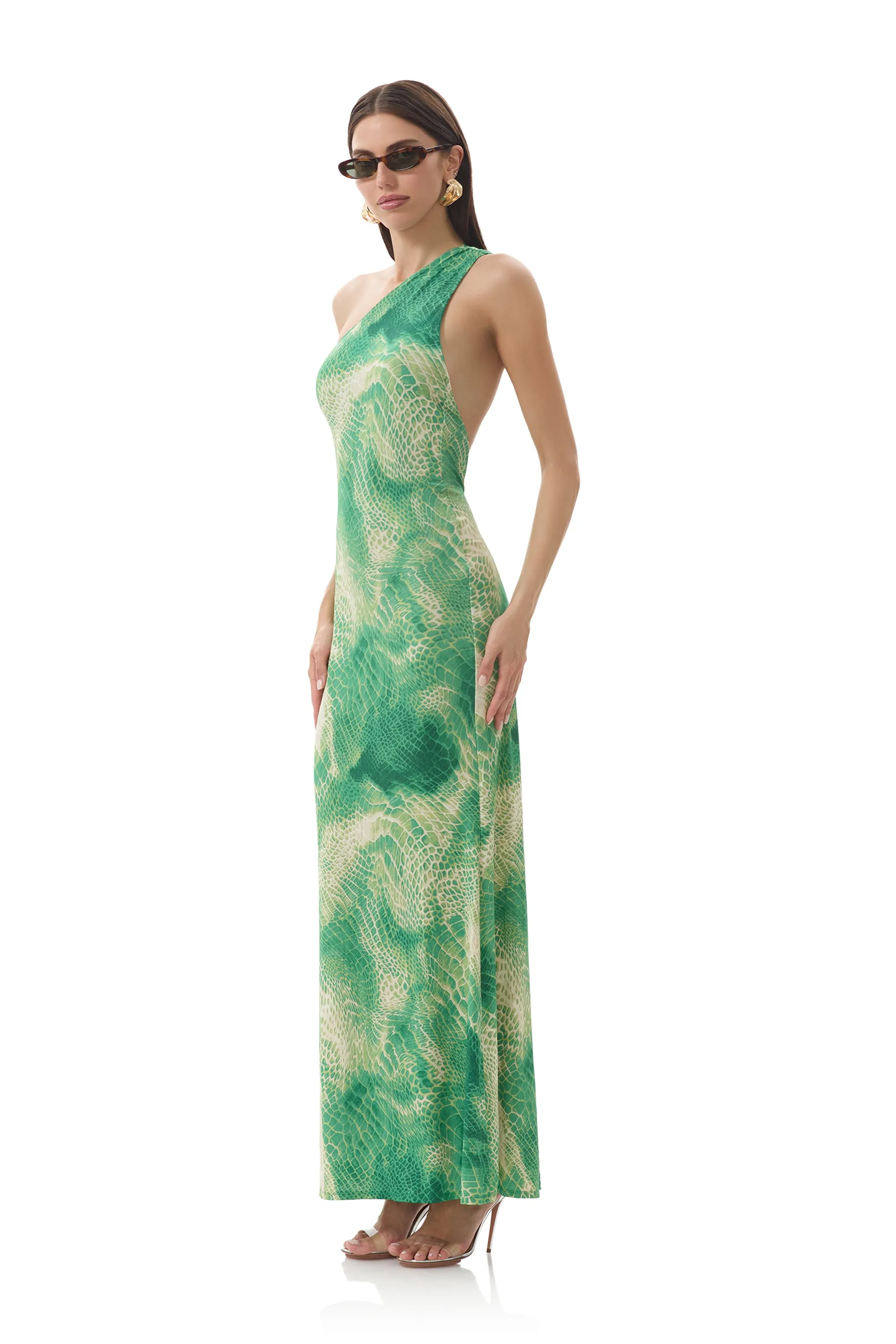 Carlotta Dress - Green Snake Urban Look Stylish Layer
