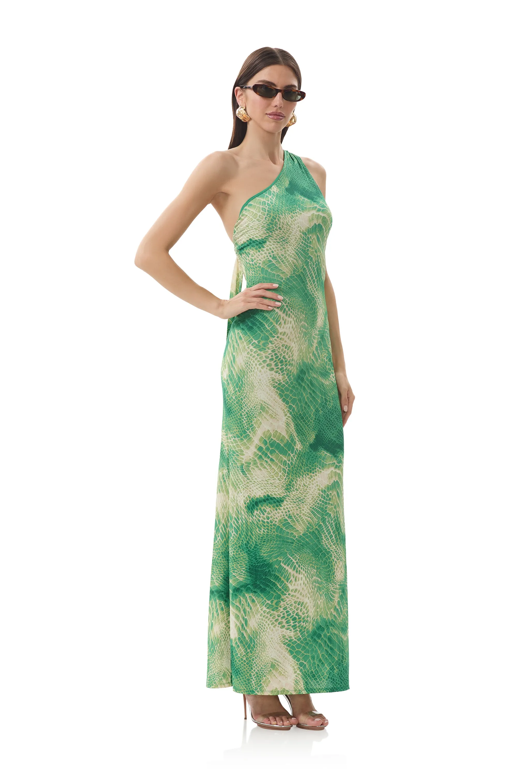 Carlotta Dress - Green Snake Grab Quick Spring Style