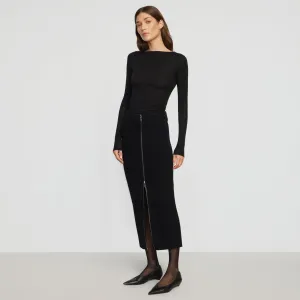 Key Feature Fashion Forward Sutton Front-Zip Sweater Skirt