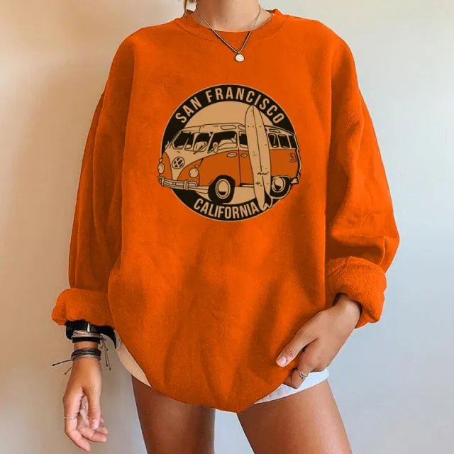 Sweatshirts Vintage Buses Oversized