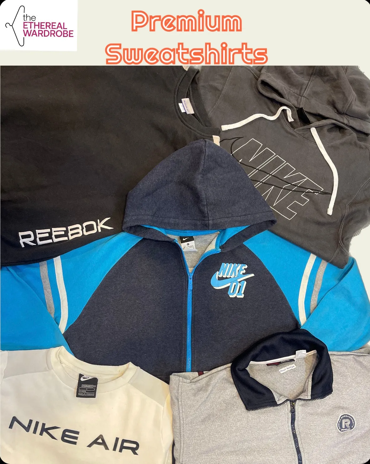 Sweatshirts XS-S sizes Nike, Adidas & Reebok 10pc bundle
