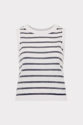 Under Layer Tencel Blend Material Sequin Knit Shell Top