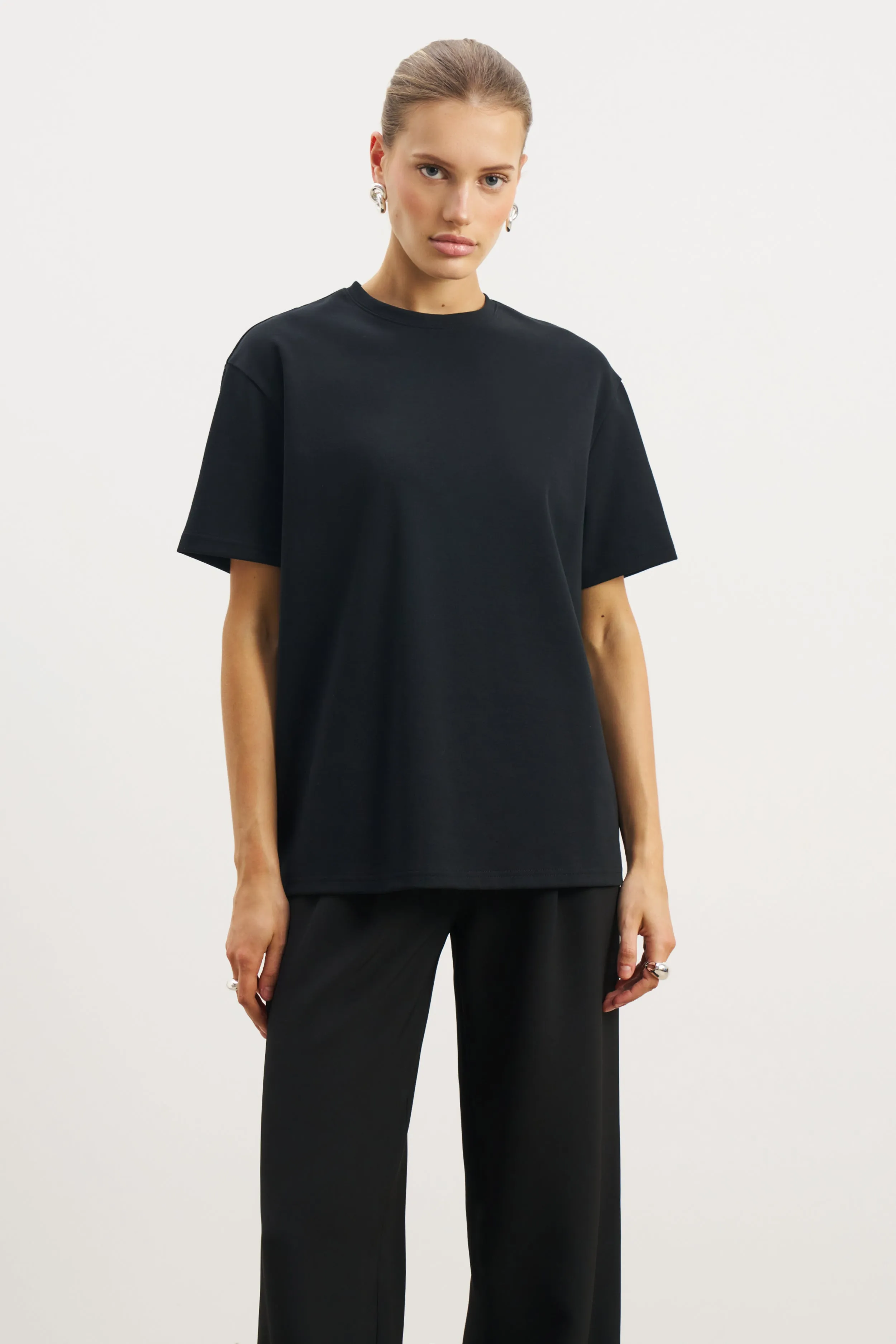 Oversized T Shirt - Black HeatPressedLogos SoftTouchFinish