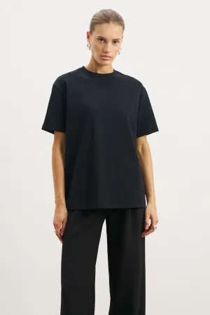 Oversized T Shirt - Black HeatPressedLogos SoftTouchFinish