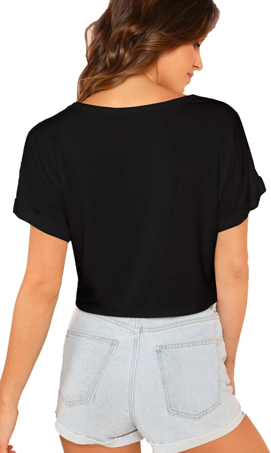 SweatyRocks Women's Short Sleeve Tie Dye Crop Top Crew Neck Casual T Shirts