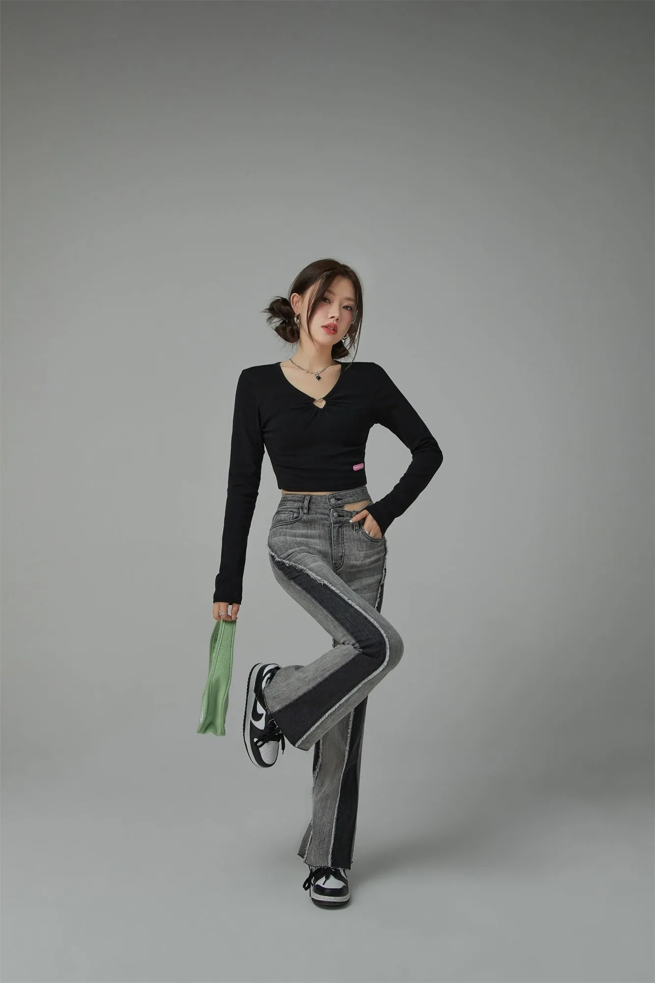 Sweet Heart Key Hole Cropped T-Shirt