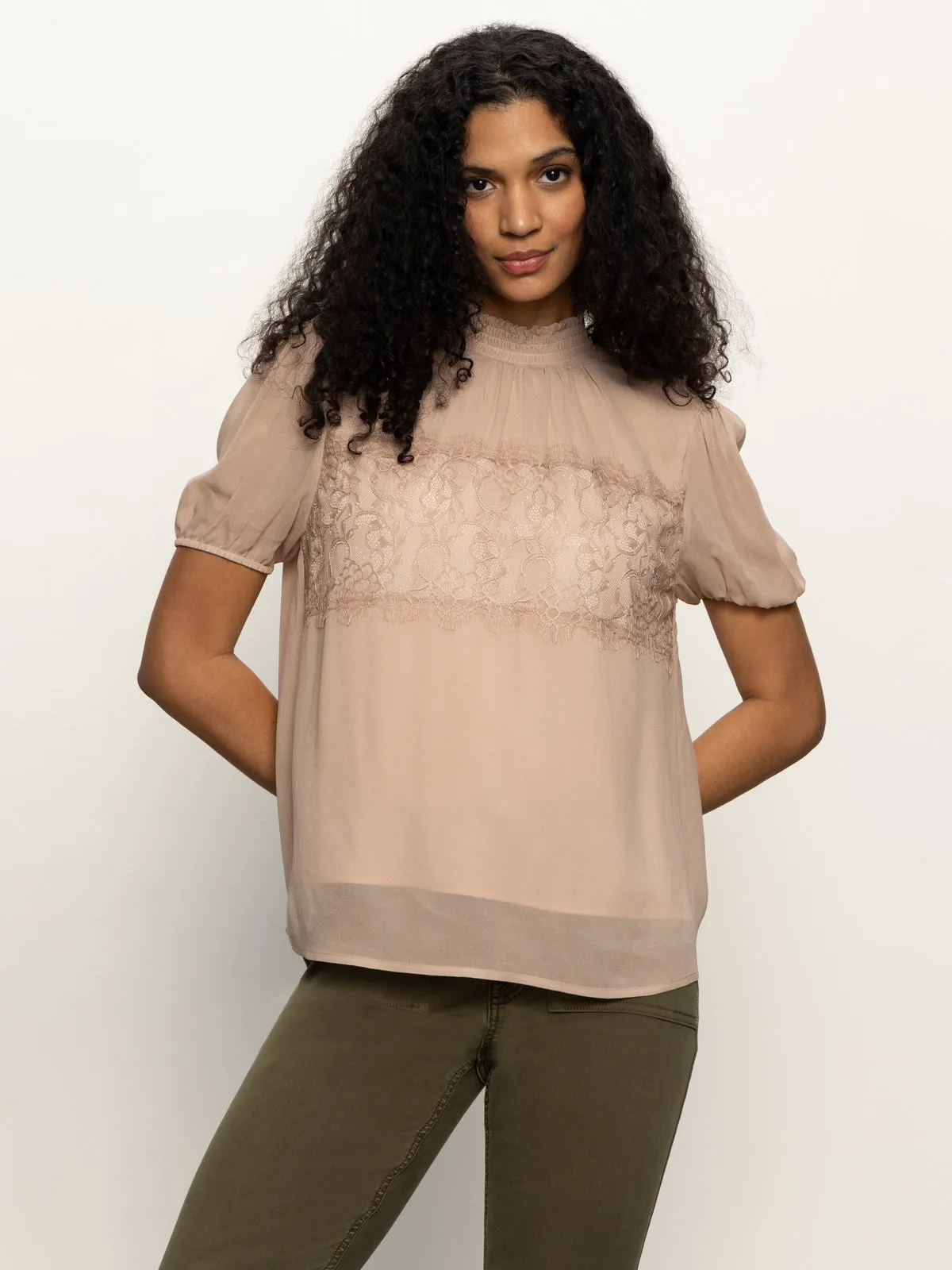 Sweet Romance Lace Top Fawn Essential Layer Cozy Waist