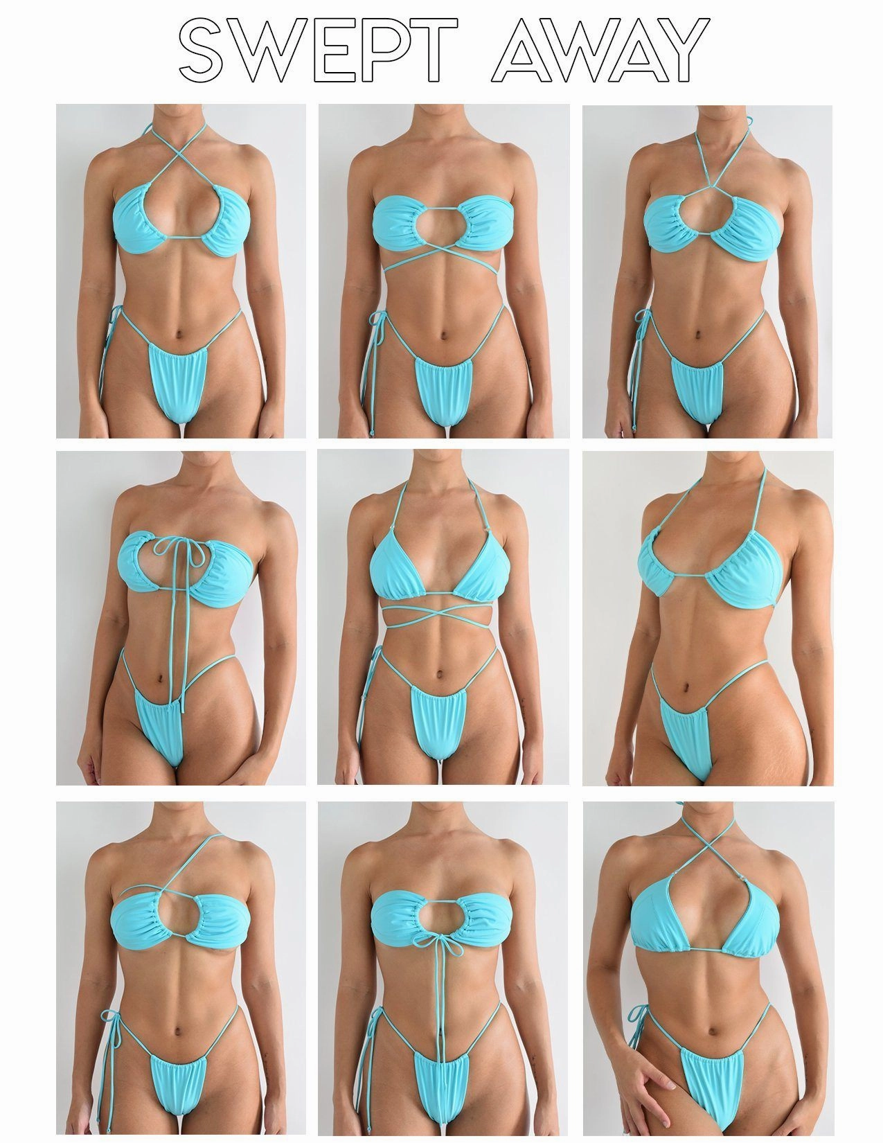 RelaxedNeckline ElasticTrimming SWEPT AWAY TOP | SLATE