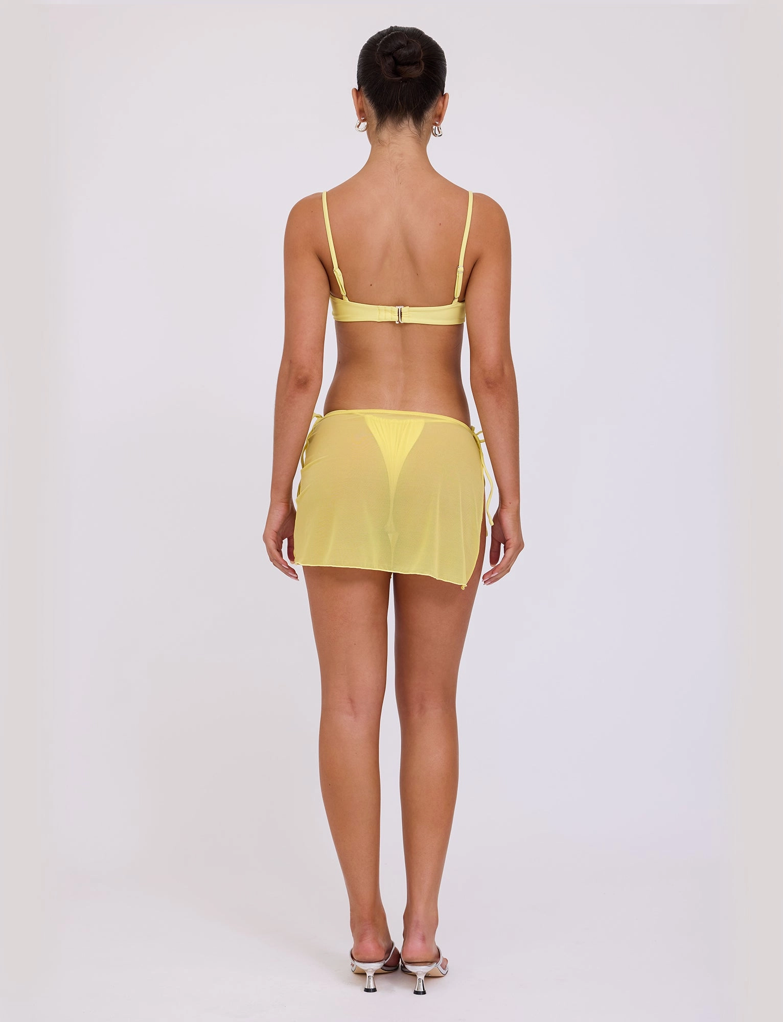 Odor Resistant Fiber Blend CYNTHIA MINI MESH SKIRT - YELLOW : PALE YELLOW