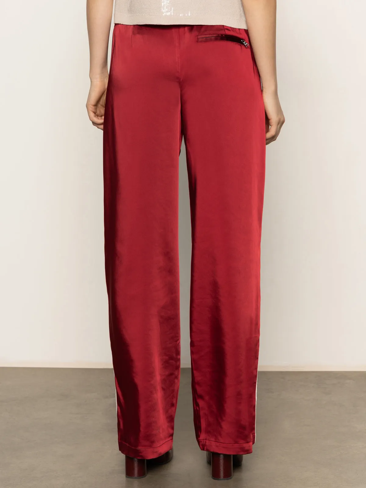 Satin Track Pant Crimson Chilly Wear