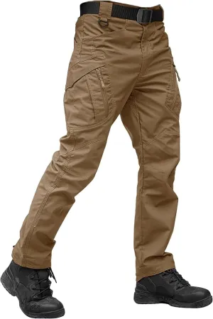 TACVASEN Men's Tactical Pants 9 Pockets Cargo Hiking Pants Lightweight Work Pants for Men Construction Water Resistant