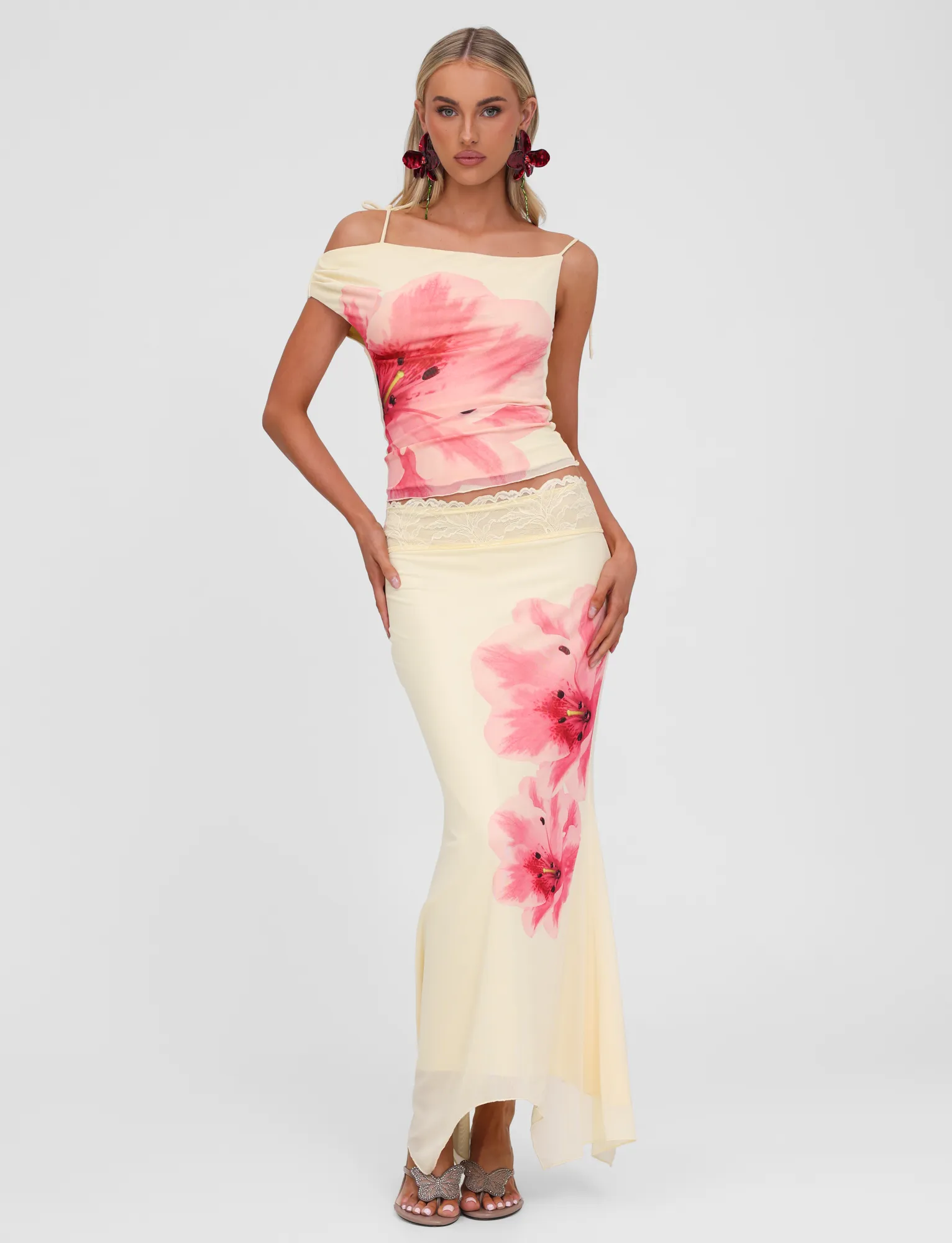 Synthetic Blend Adjustable Closure LILLIAN SKIRT - YELLOW