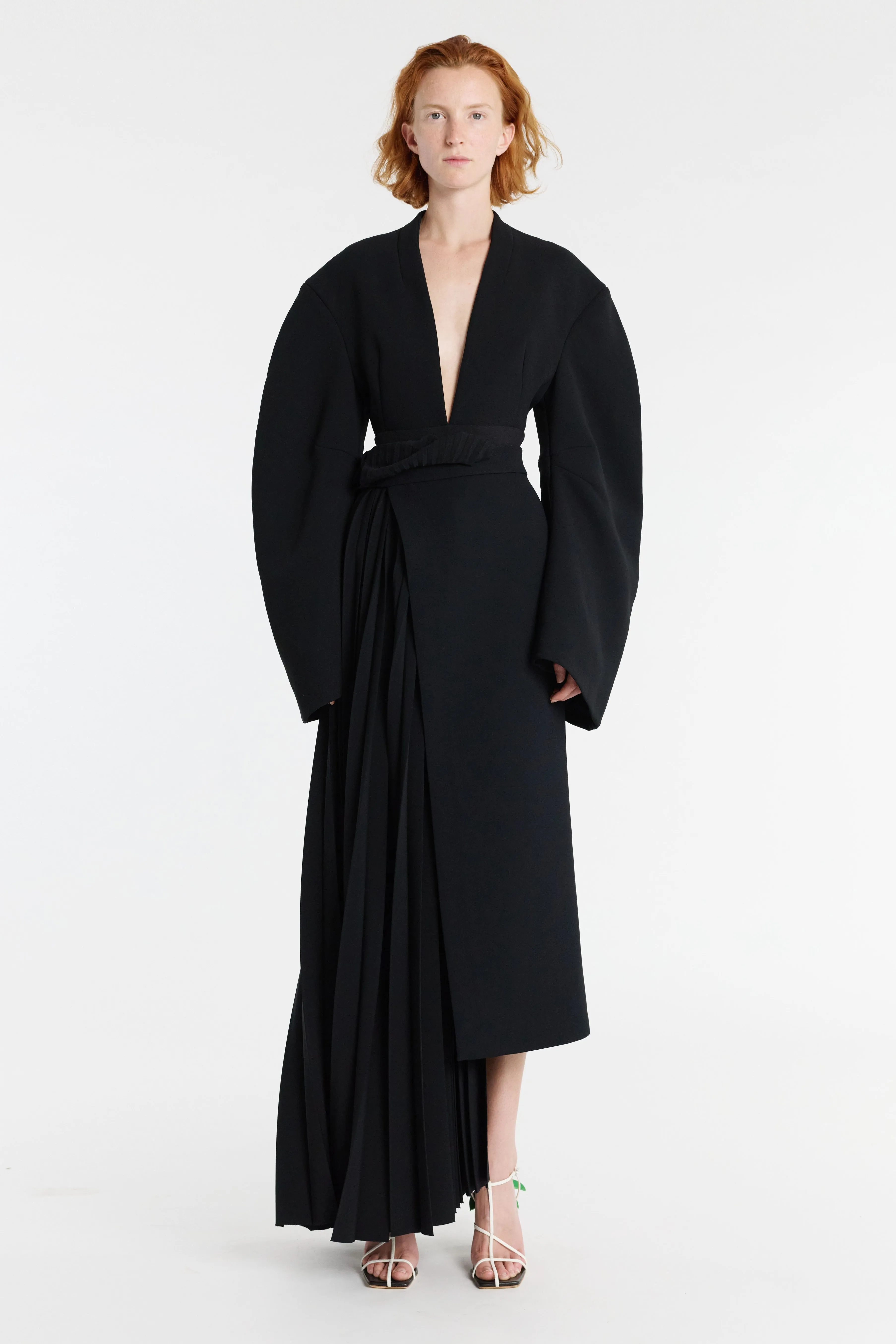 Skirt With Pleated Insert Black Sturdy Waistband Couture Inspired