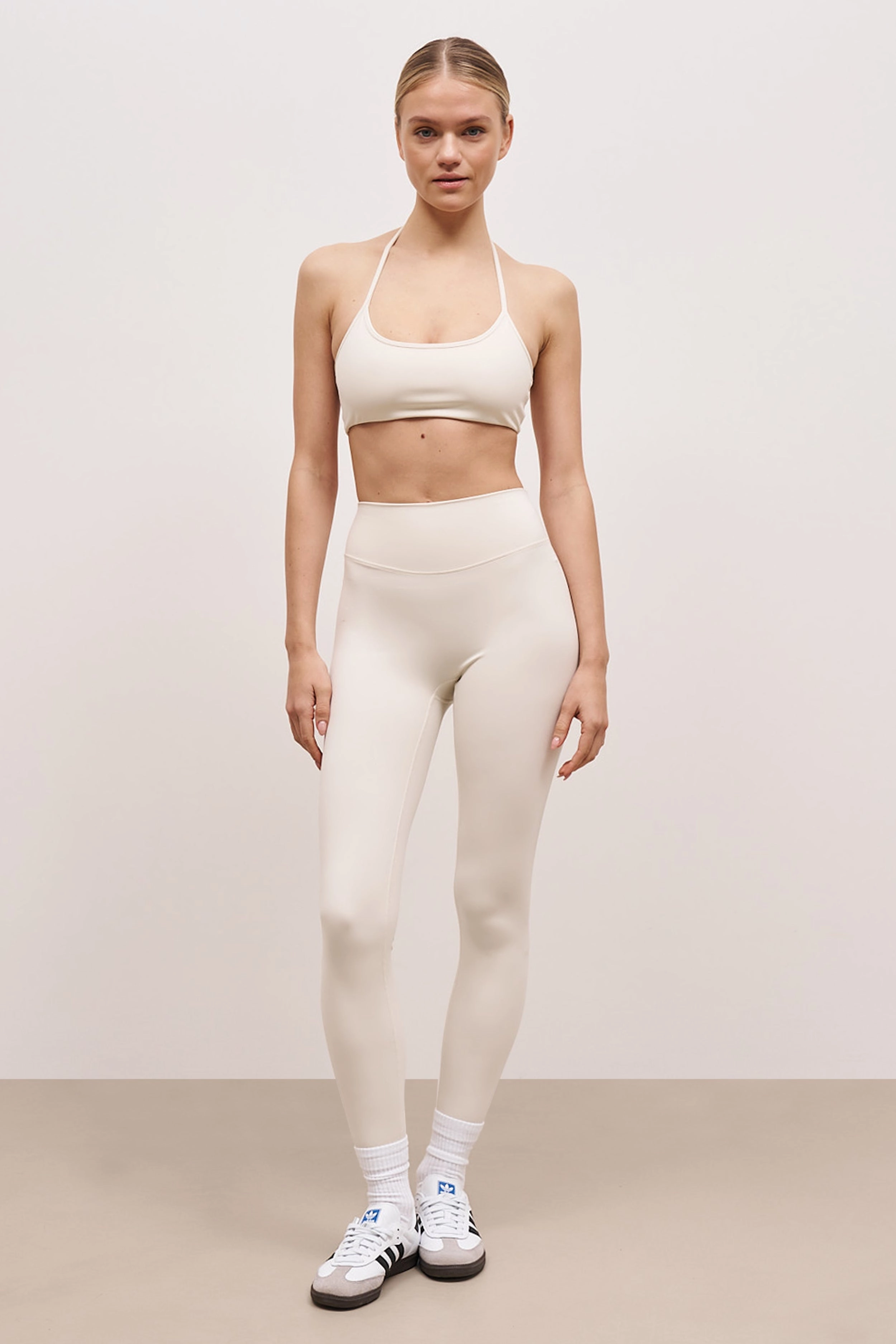 Base Sculpting Halter Cami Bra - Tofu LoopwheelFabric ribbed texture