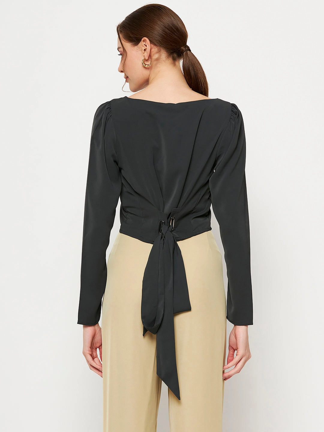 High Durability Material Madame Dark Blue Gray Top