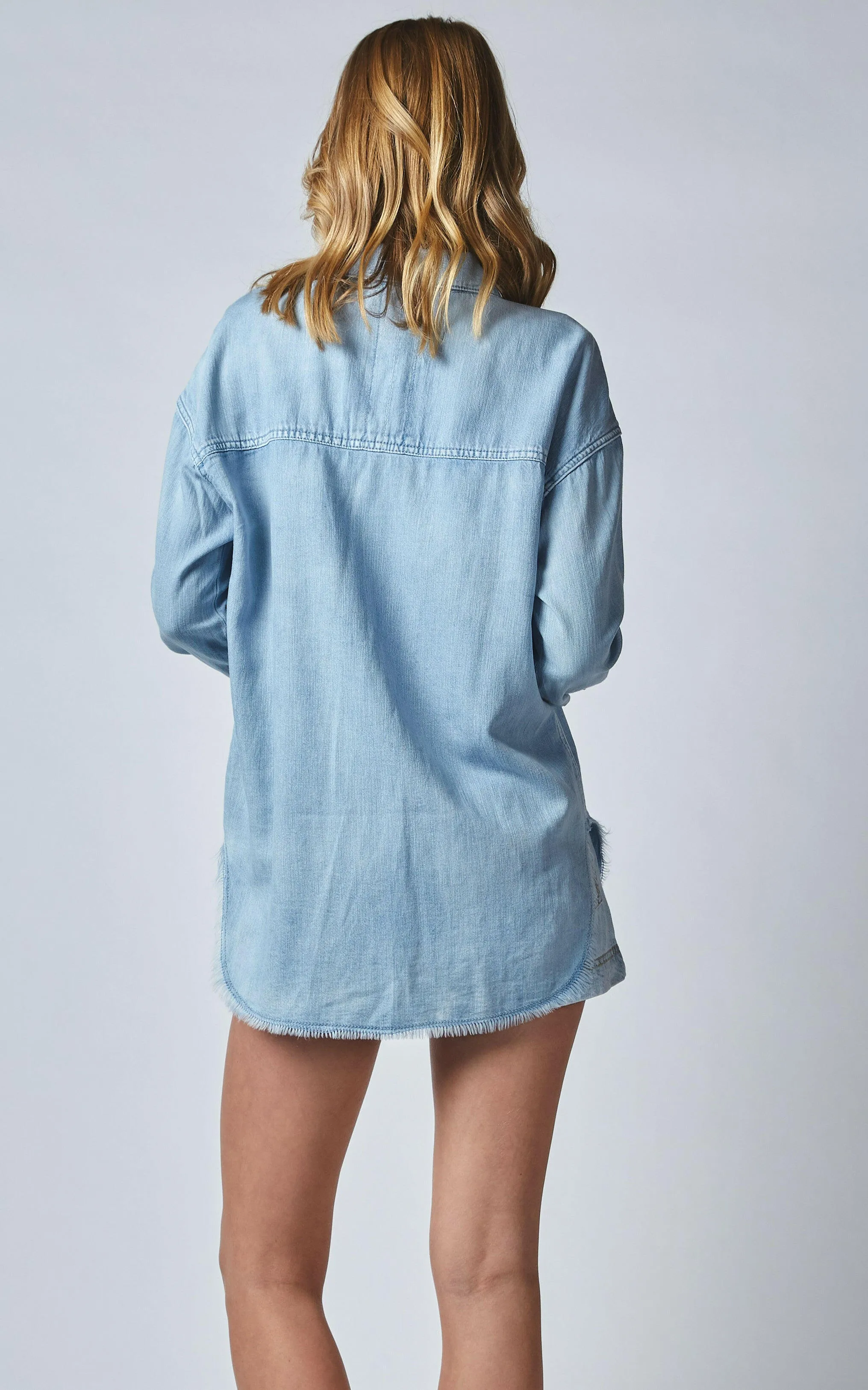 Tahiti Blue Linen Denim Shirt