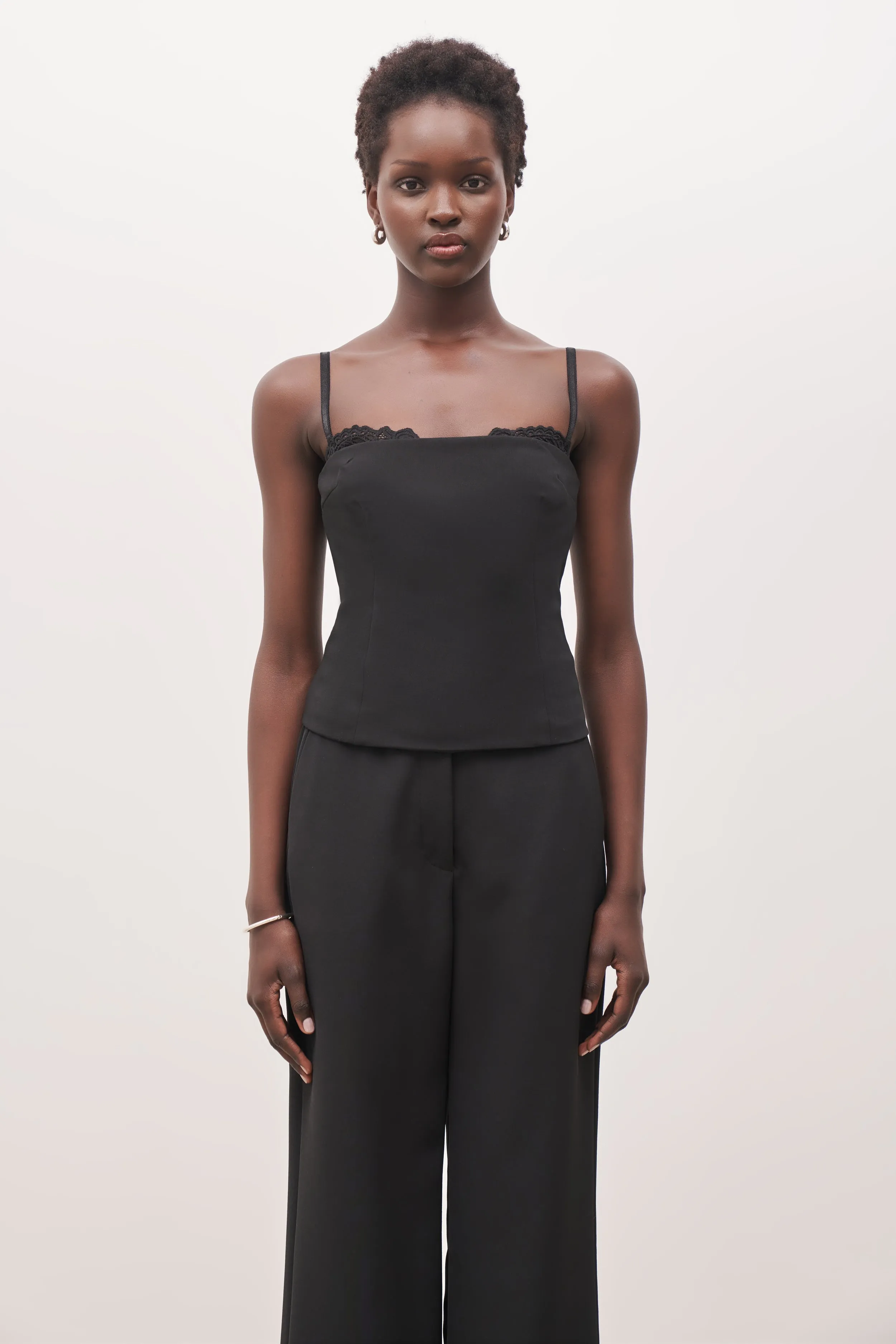 Tailored Bra Detail Bustier - Black Contemporary Cut NonScratchyLining